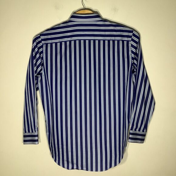 Bugatchi Mens Classic Fit Long Sleeve Button Up Shirt Blue Striped Size XL - Picture 3 of 8